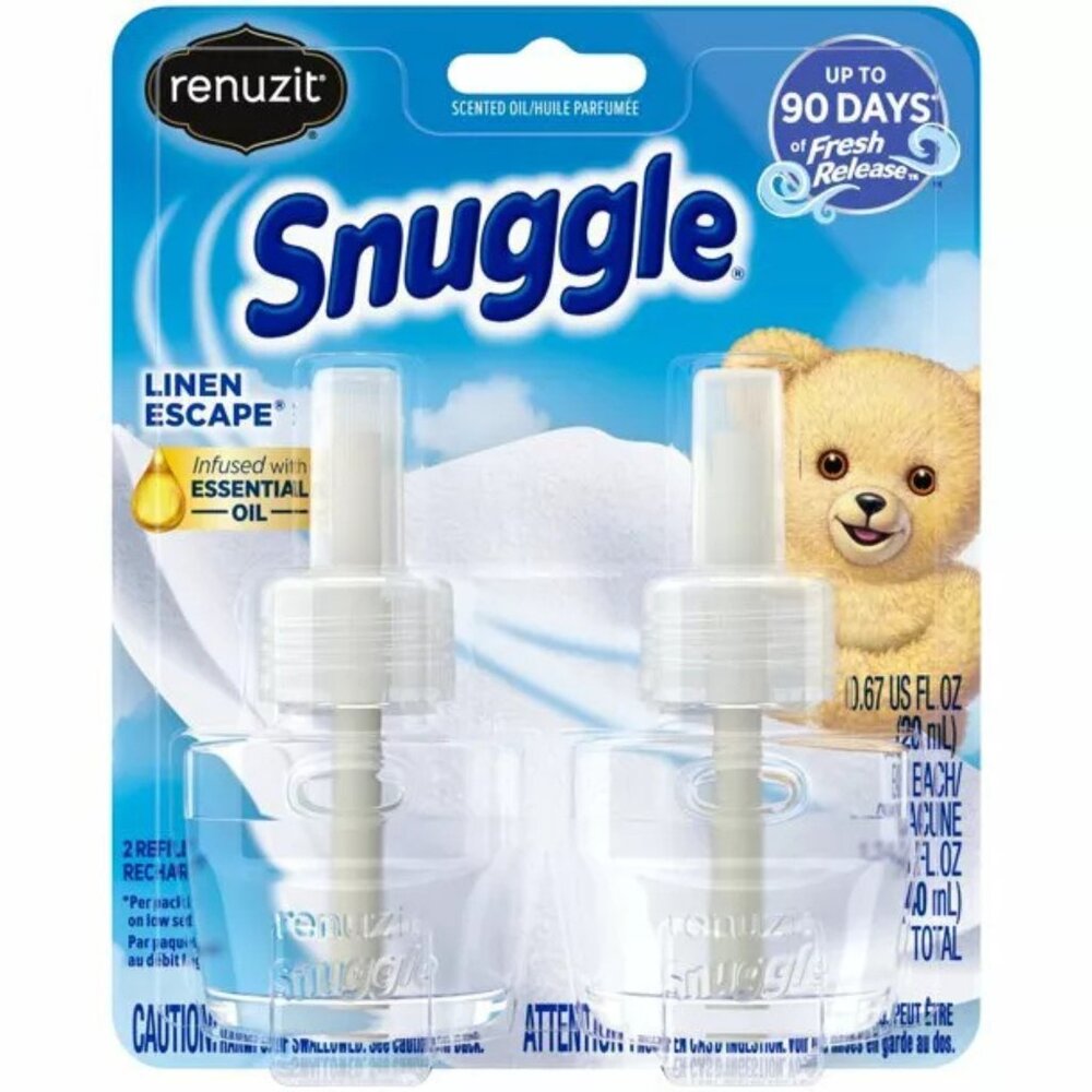 3 Pack Renuzit refill Snuggle Linen Escape - two bottles per pack